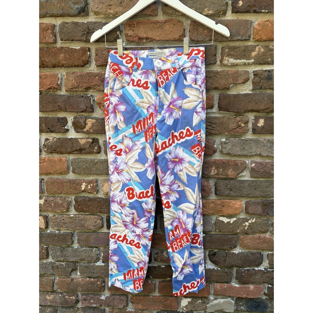 URBAN‎ OUTFITTERS MIAMI BEACH Tropical Floral Print Resort JEANS Size 24 Cotton